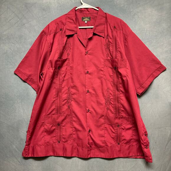 Yucatan Guayaberas Finas Shirt Mexico Made Mens 46 / US XL Embroider Button Down - Picture 15 of 15